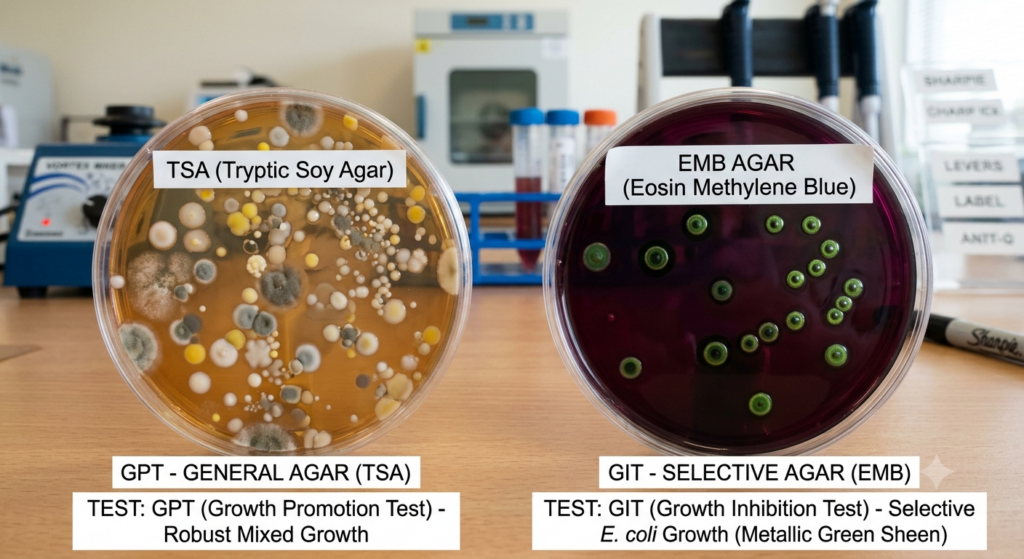 GPT & GIT Growth promotion test & growth inhibition test
